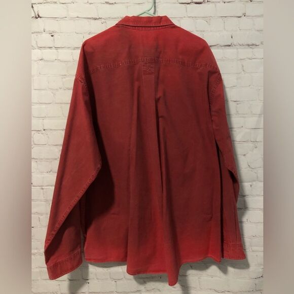 L.L. Bean Red Long Sleeve Button Up Men's Sz XXL - Picture 8 of 8